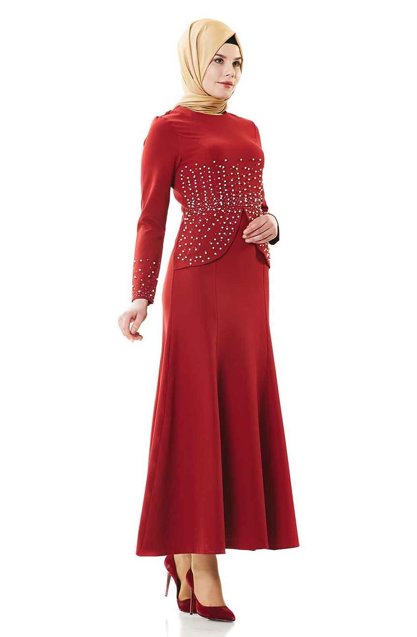 Evening Dress Dress-Claret Red 1720-67