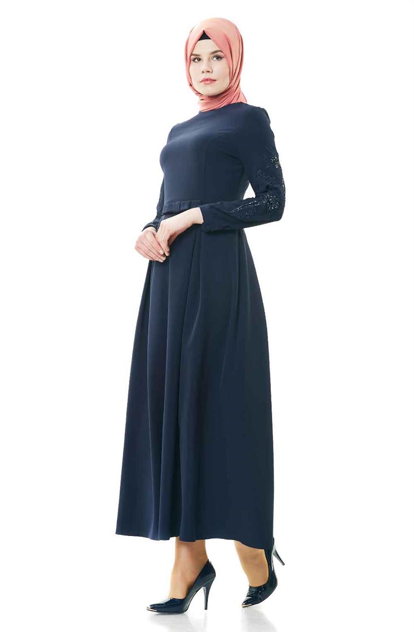 Evening Dress Dress-Navy Blue 1746-17