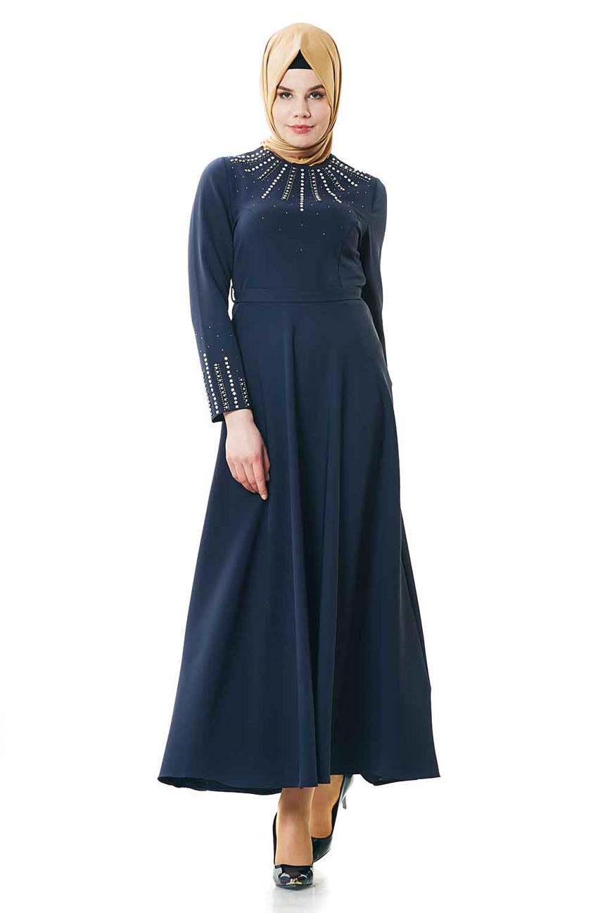Evening Dress Dress-Navy Blue 1769-17