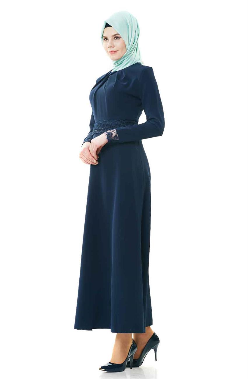 Evening Dress Dress-Navy Blue 1778-17