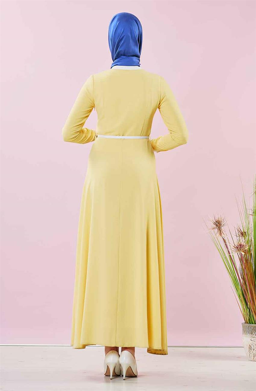 Sarı Elbise F6759-28