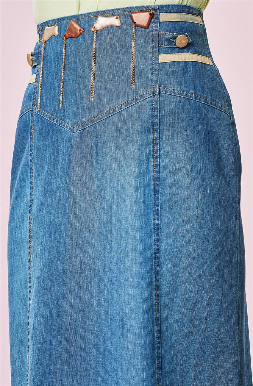 Jeans Skirt-Navy Blue V3119-08
