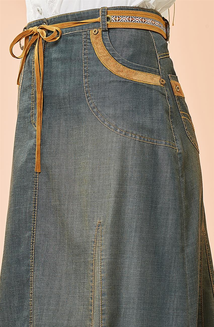 Jeans Skirt-Black V3008-09
