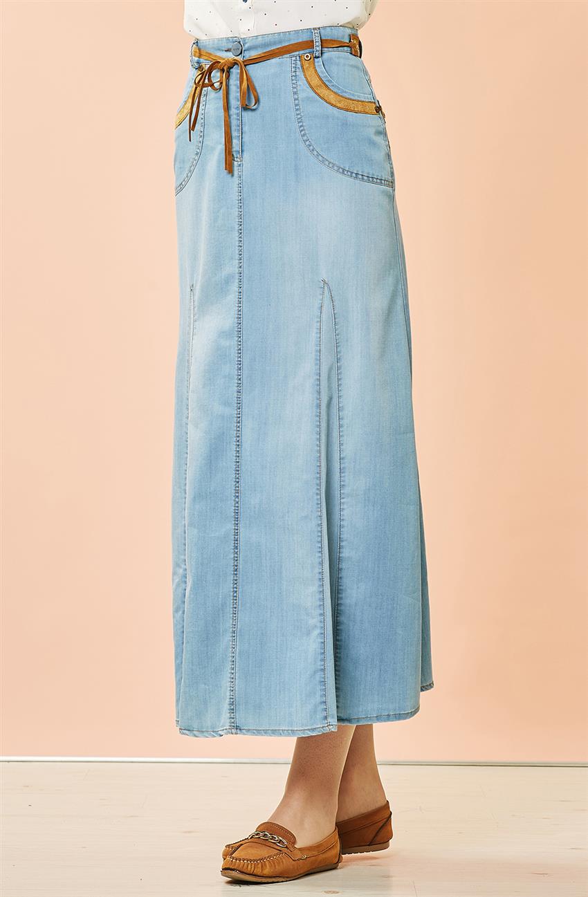 Skirt-Açik Blue V3008-16