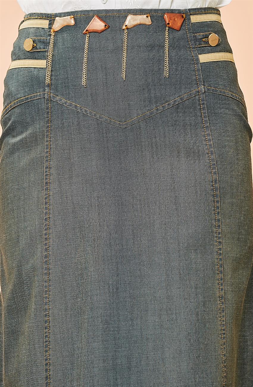 جينز تنورة-أسود V3119-09