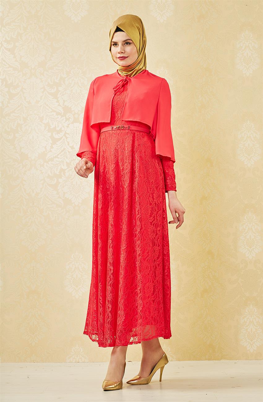 فستان سهرة فستان-وردي V4156-15