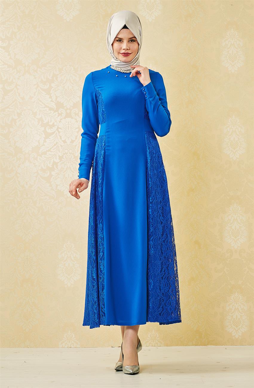فستان سهرة فستان-أزرق غامق V4178-69