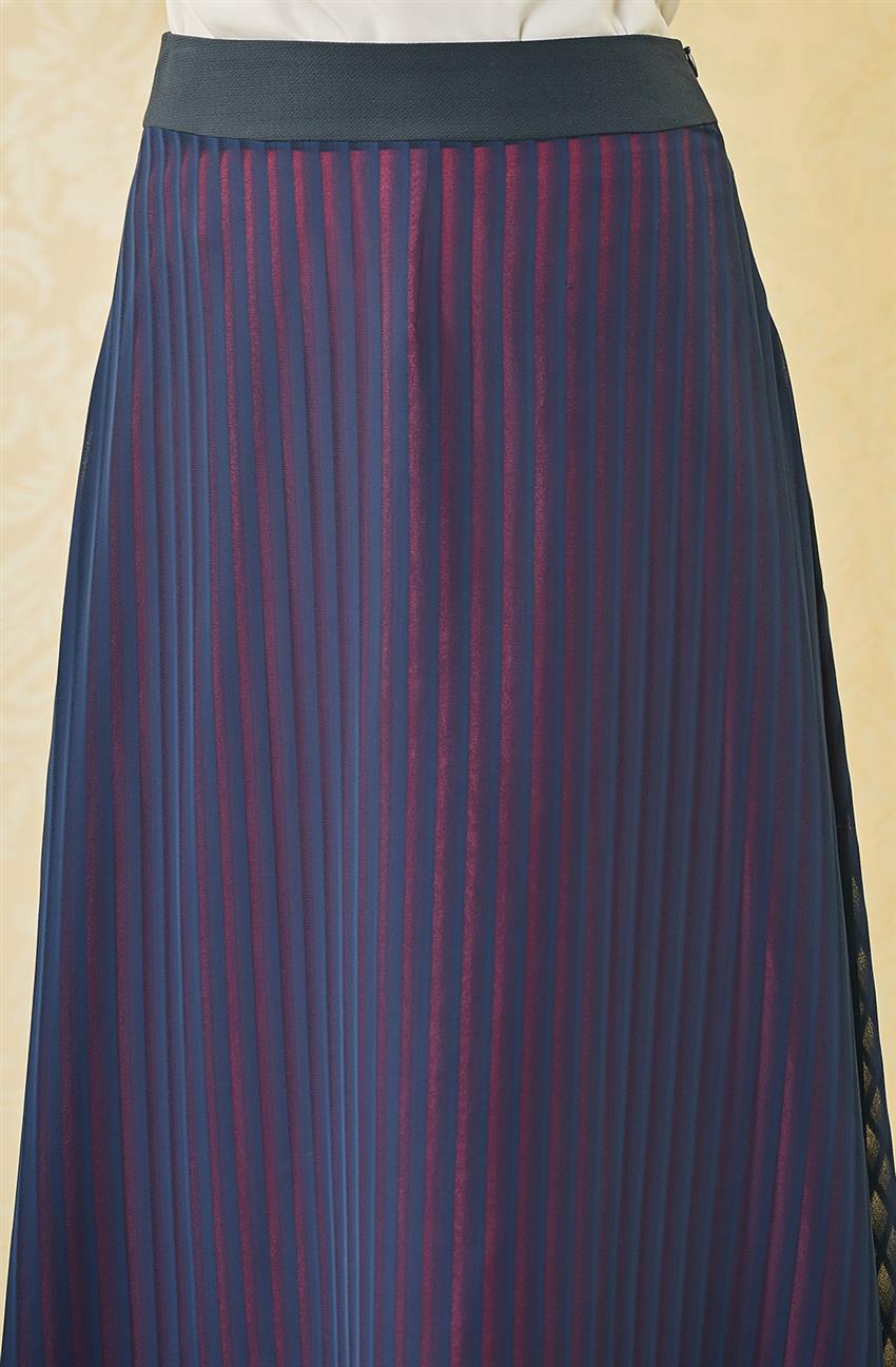 Skirt-Navy Blue F6767-08