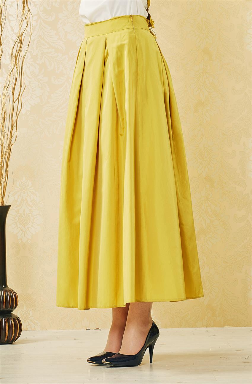 Tuğba Skirt-Yellow F7377-28