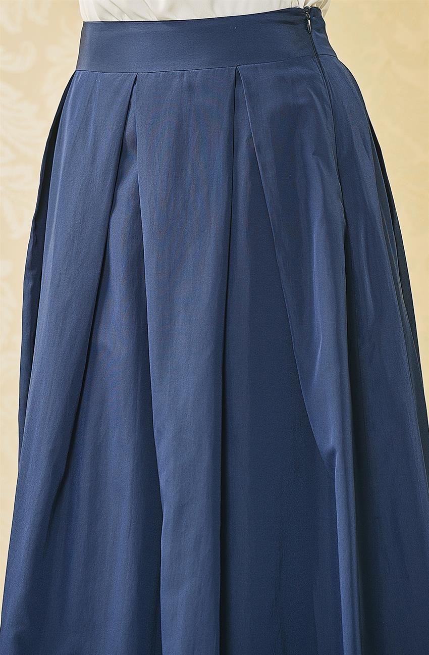 Tuğba Skirt-Navy Blue F7377-08