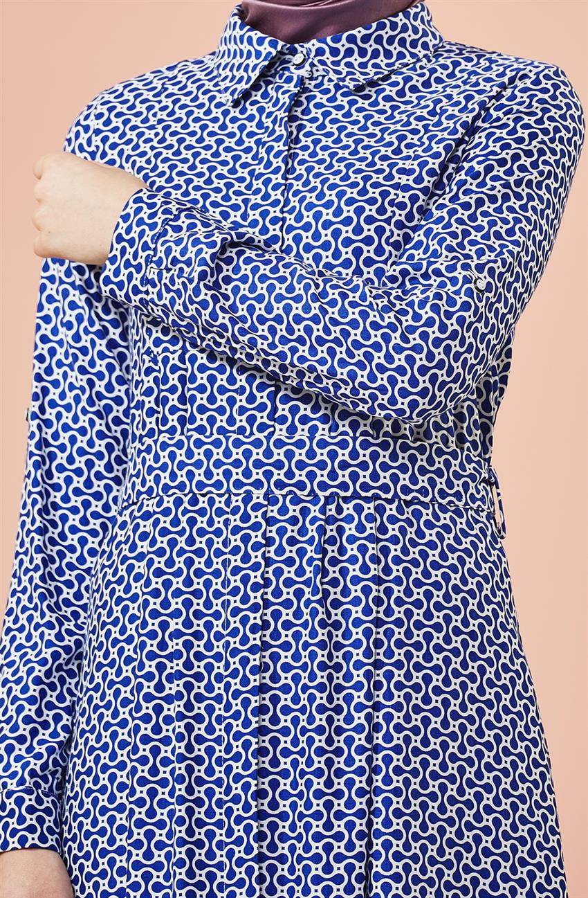 فستان-أزرق غامق أبيض ar-3118-4752