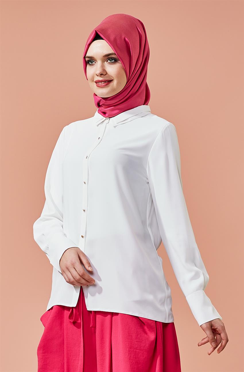 Tuğba Venn قميص-أبيض F7070-35