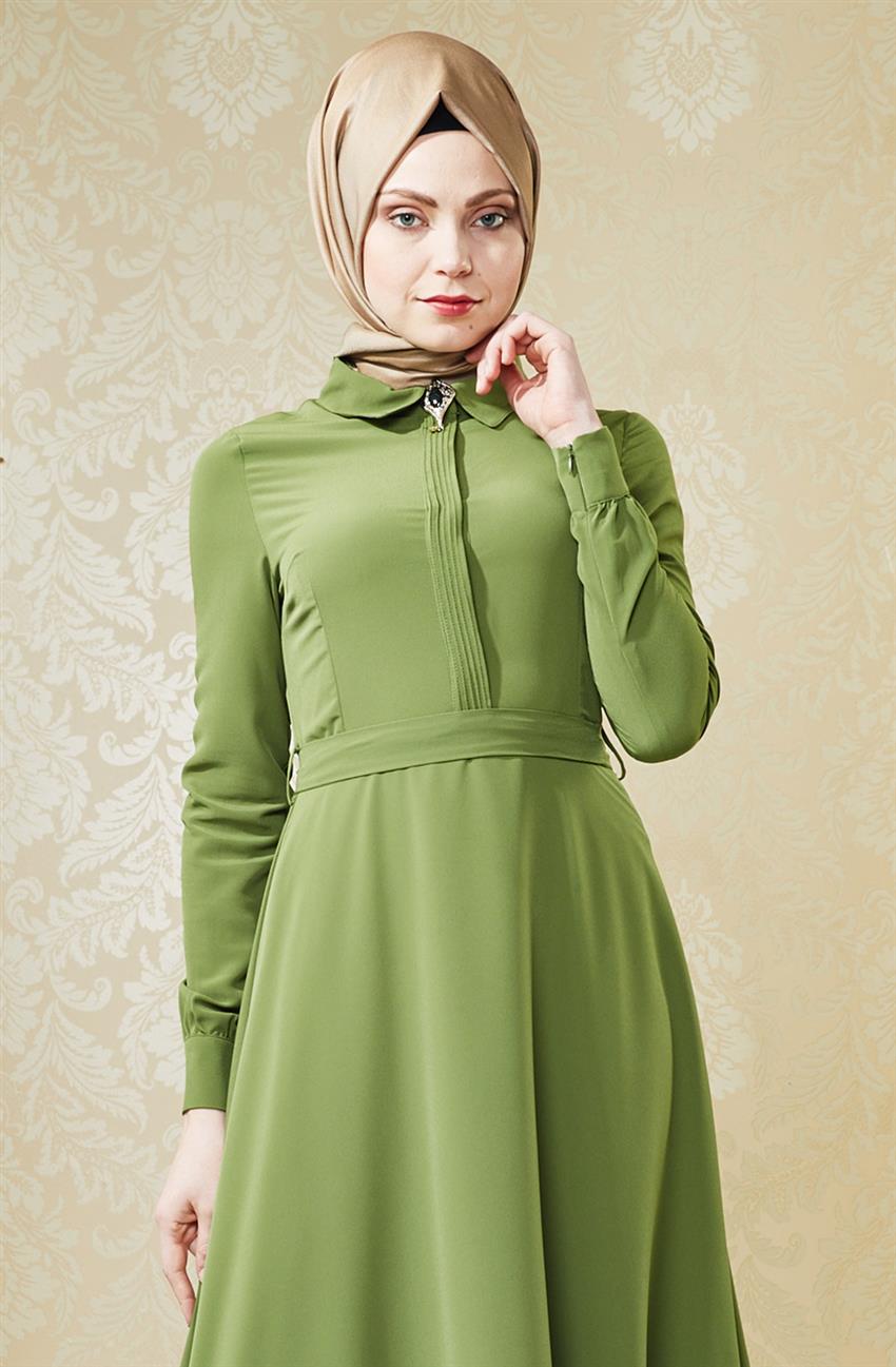 Su Elbise Yeşili V4107-23