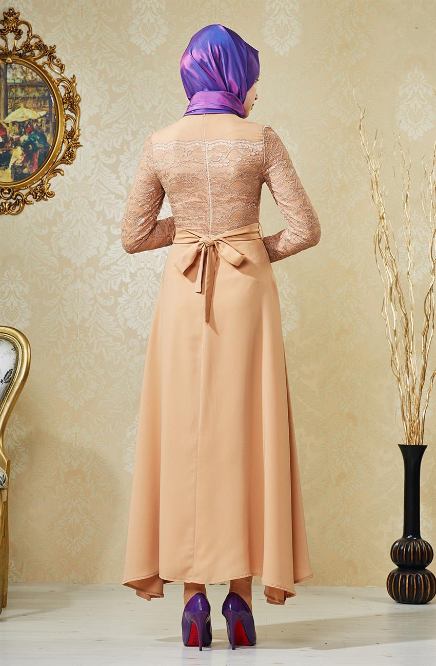 Evening Dress Dress-Beige V4155-02