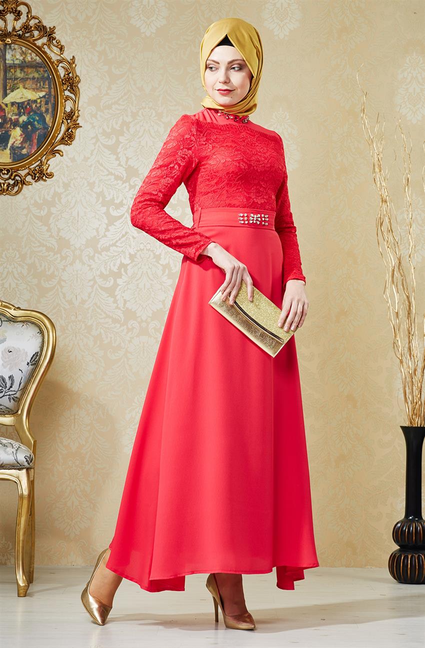 فستان سهرة فستان-وردي V4155-15