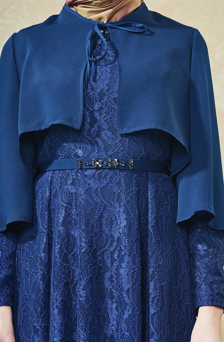 Evening Dress Dress-Navy Blue V4156-08