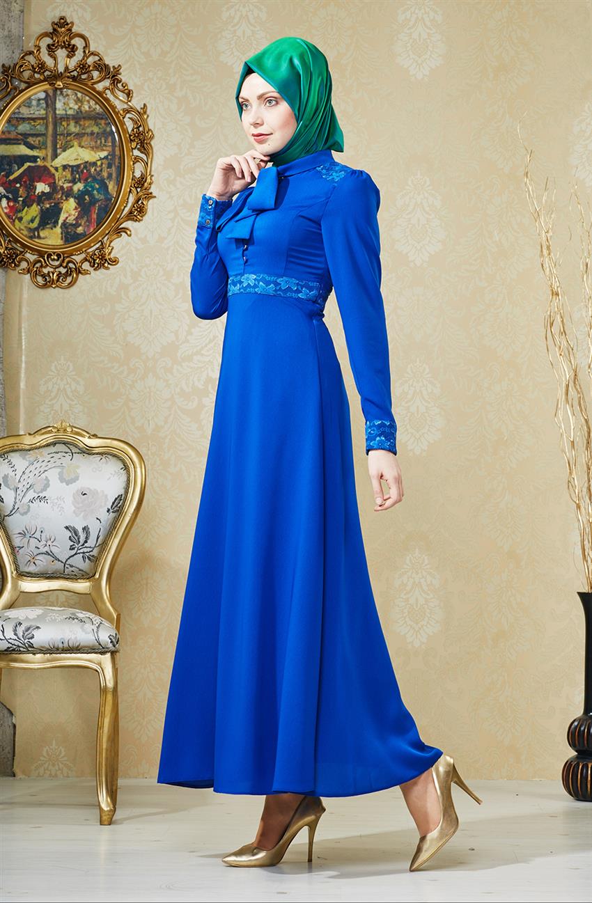 فستان-أزرق غامق V4171-69