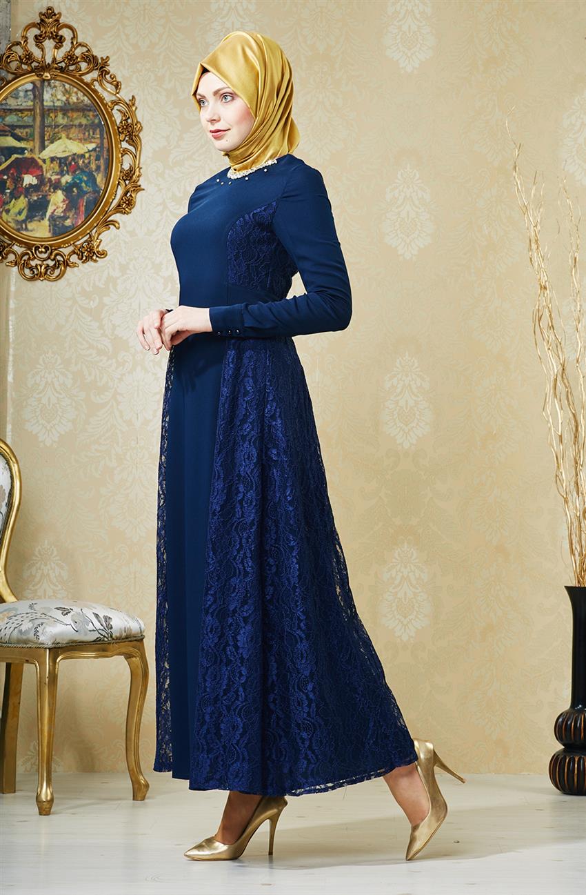 Evening Dress Dress-Navy Blue V4178-08