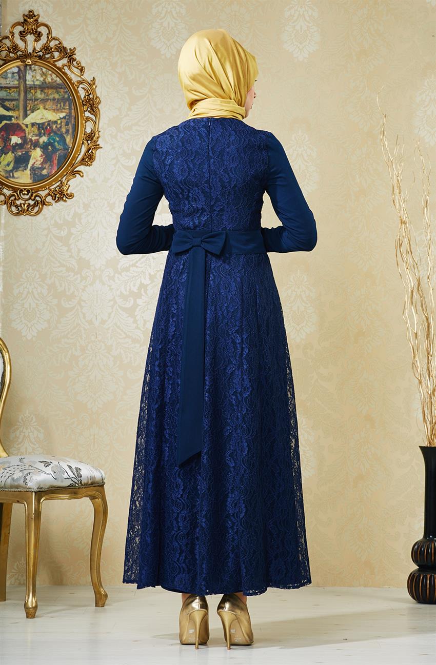 Evening Dress Dress-Navy Blue V4178-08