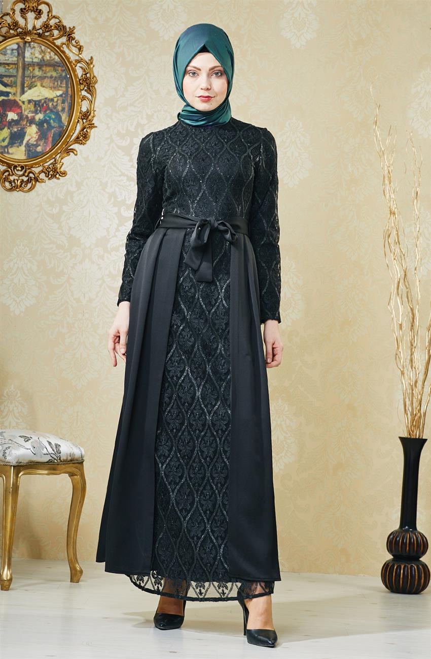 Evening Dress Dress-Black V4202-09