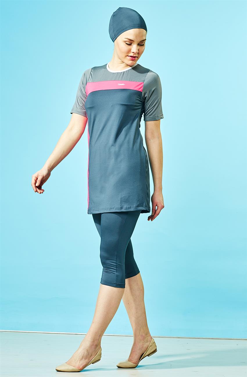 Tesettur ملابس سباحة-لون الفحم ar-1024-50