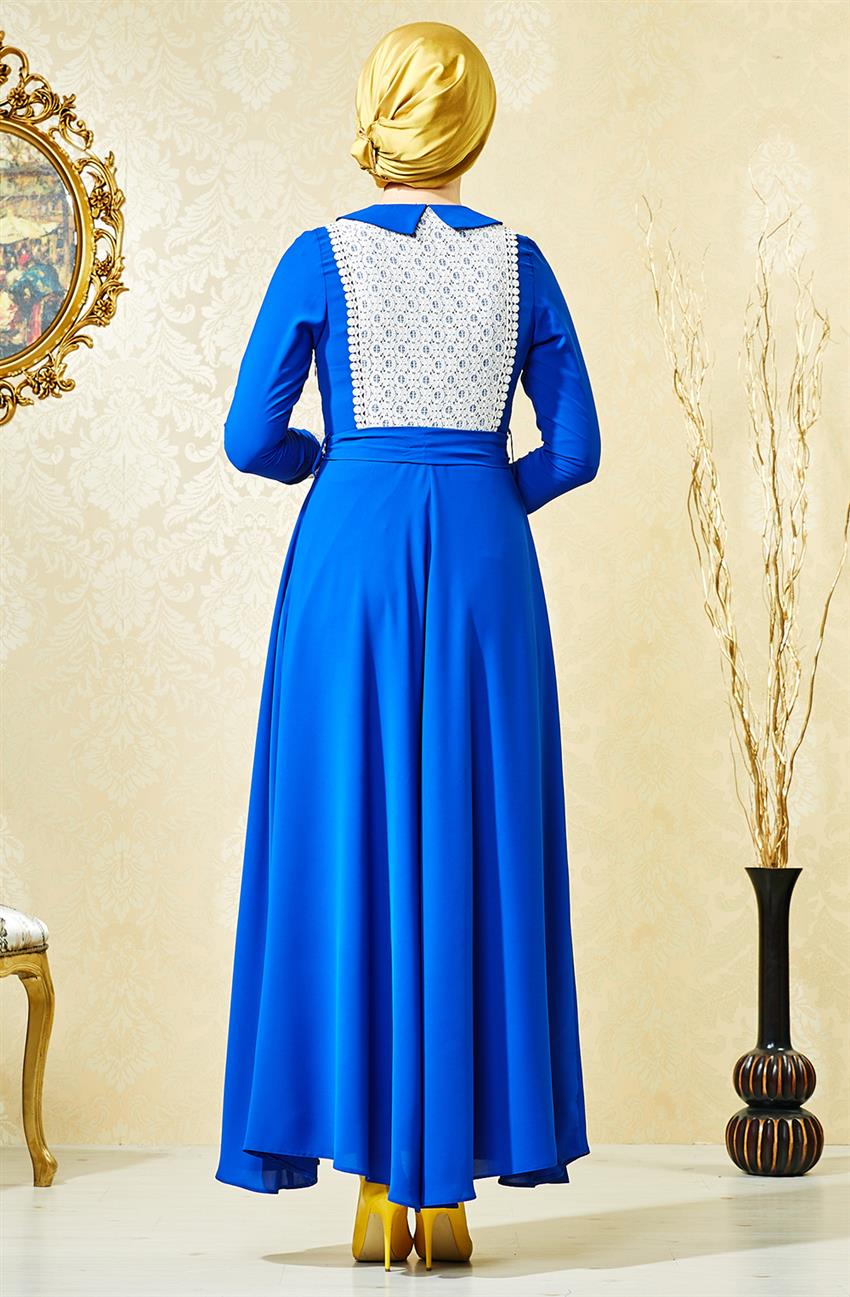 فستان-أزرق غامق V2168-69