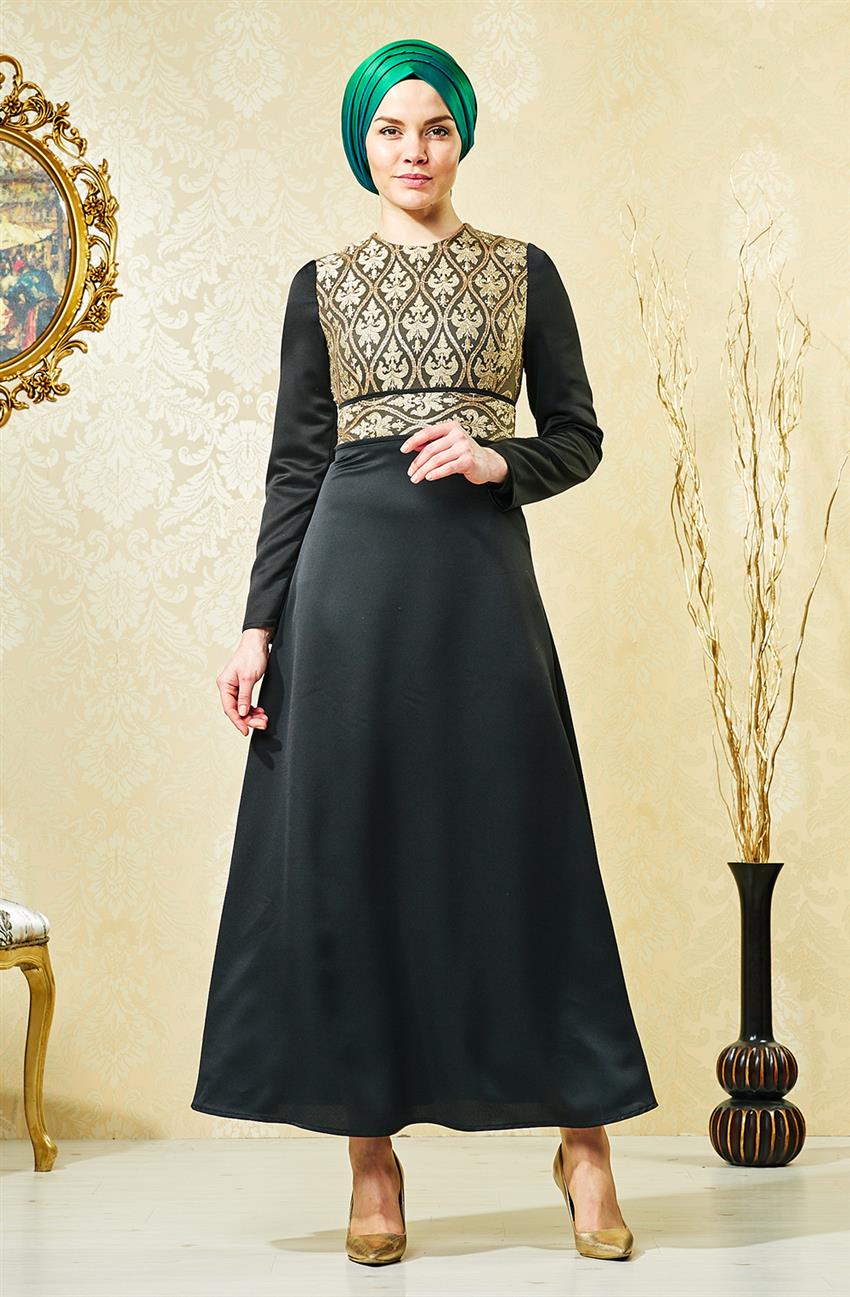 فستان سهرة فستان-أسود V4222-09