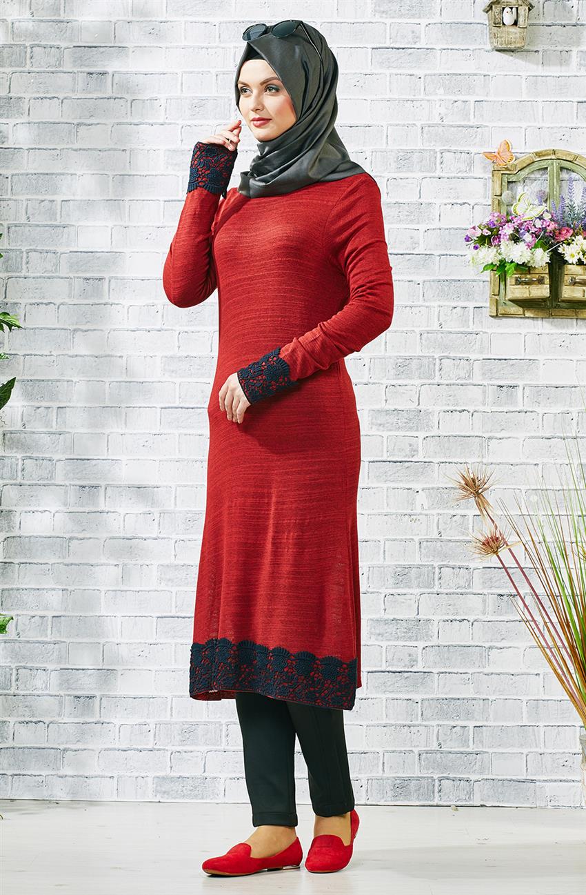 Gippe Cllection Tunic-Red Tk5049-34