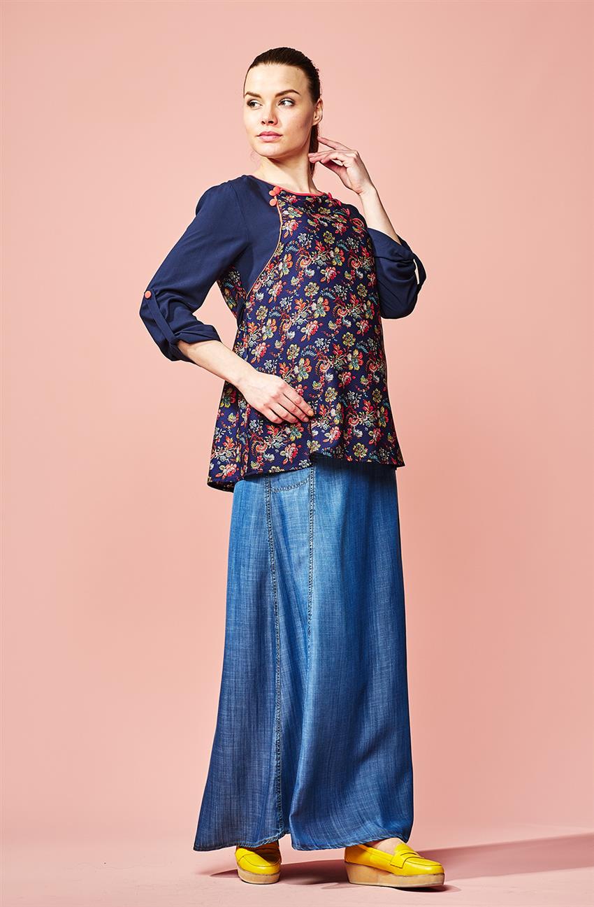 Maternity Blouse-Navy Blue 41143Y15-17