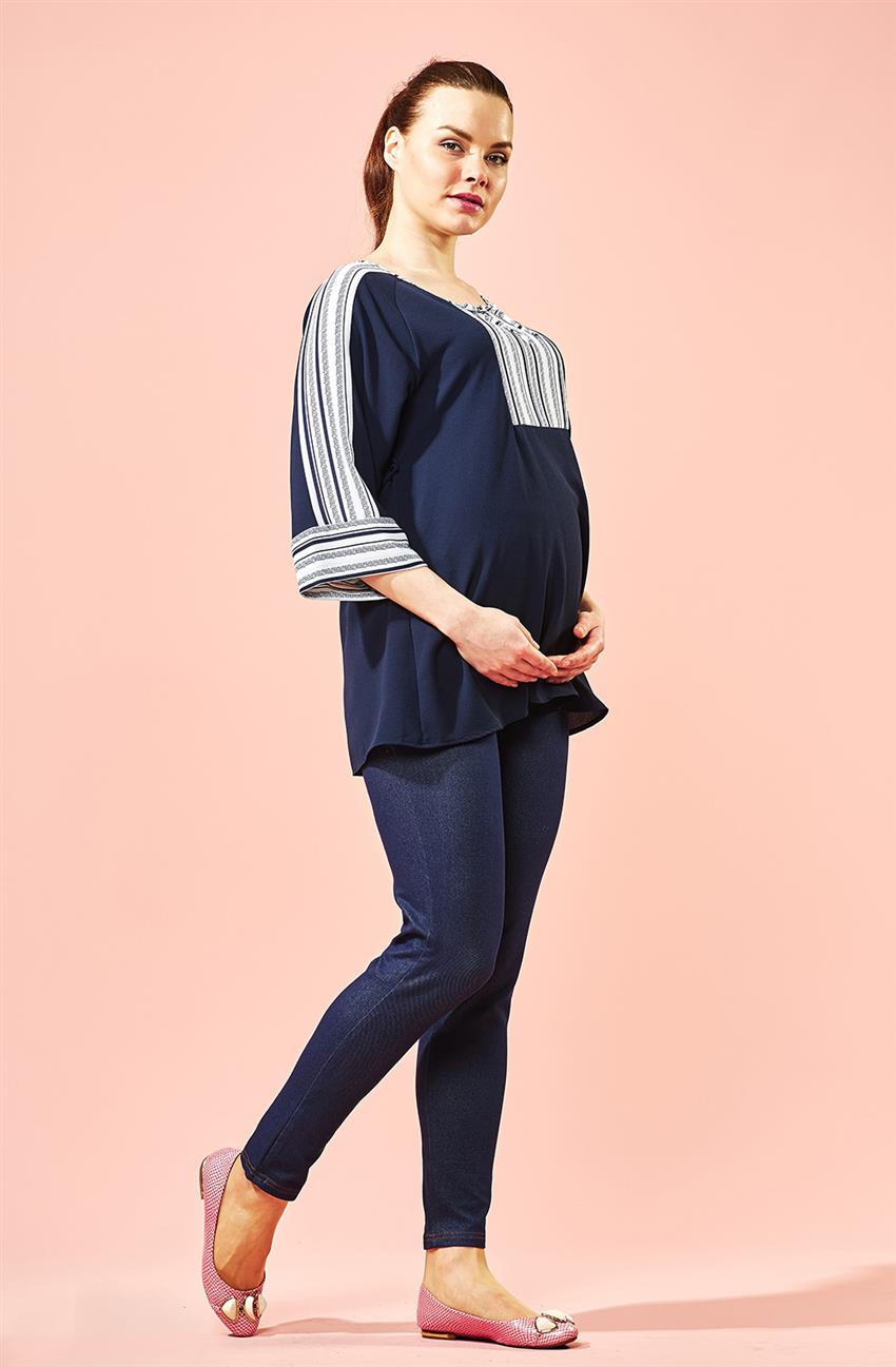 Maternity Blouse-Navy Blue 41331Y17-17