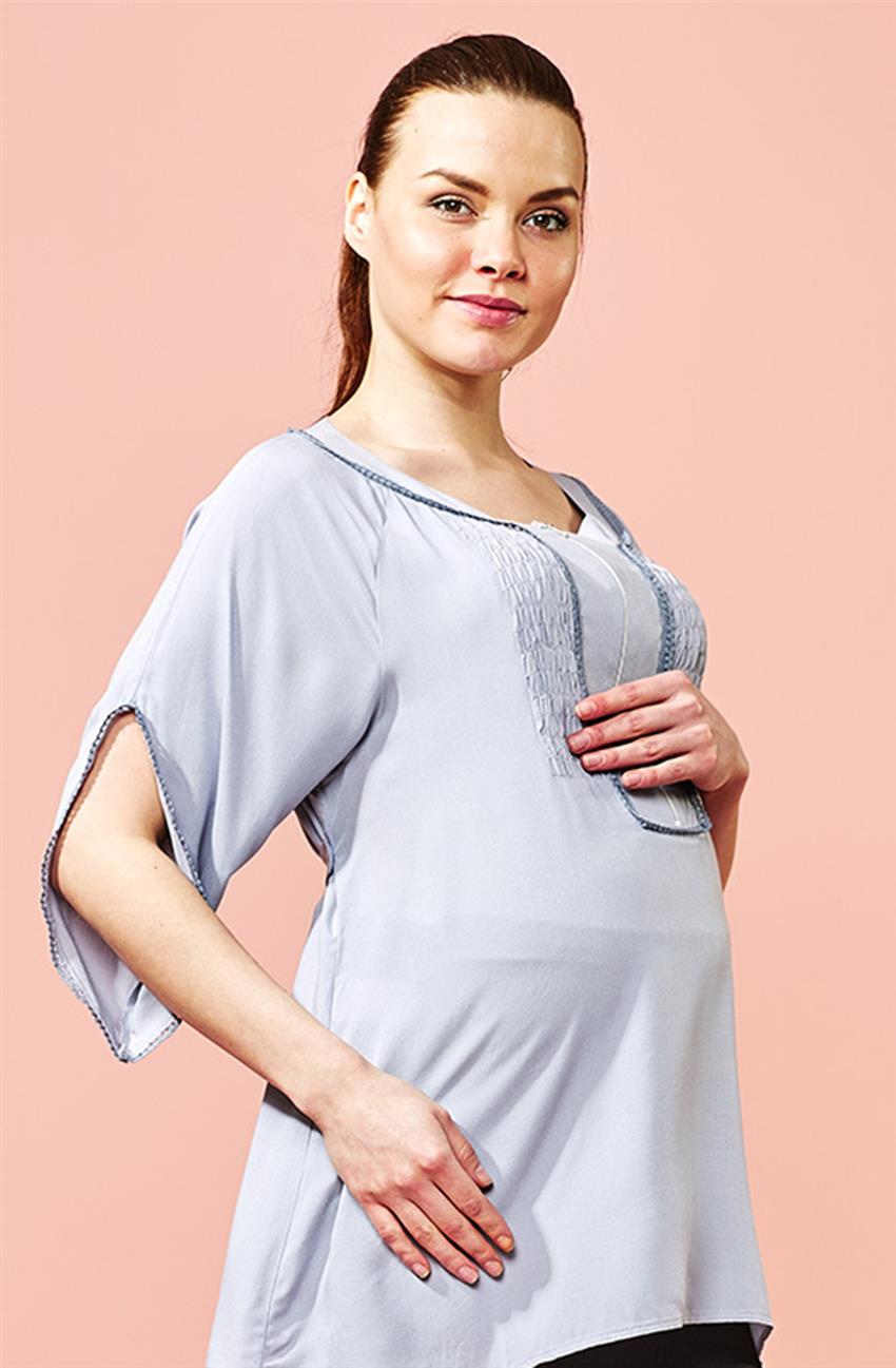 Maternity Blouse-Gray 41418Y17-04