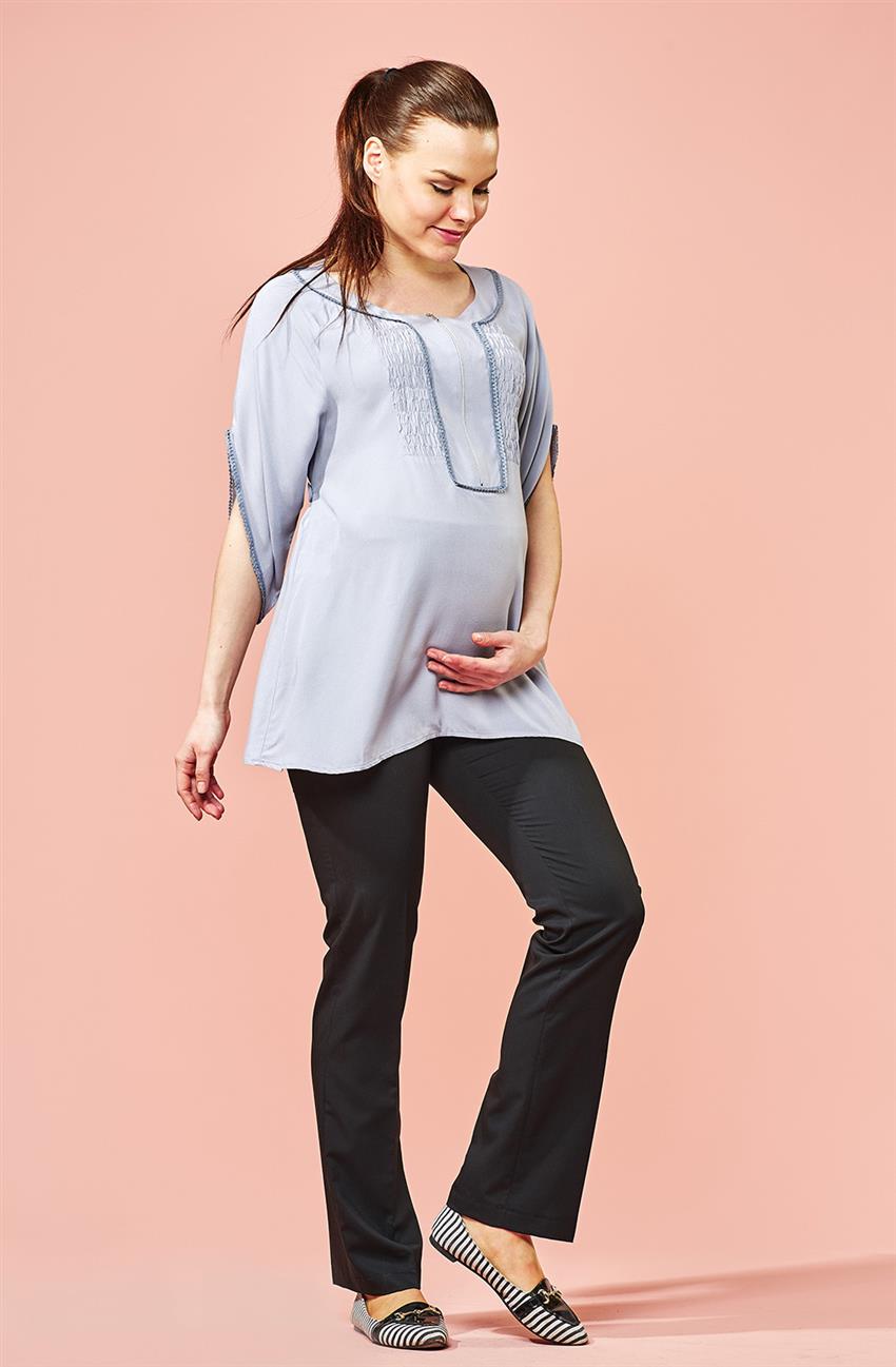 Maternity Blouse-Gray 41418Y17-04