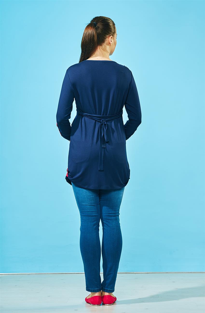 Maternity Blouse-Navy Blue G4151Y15-17