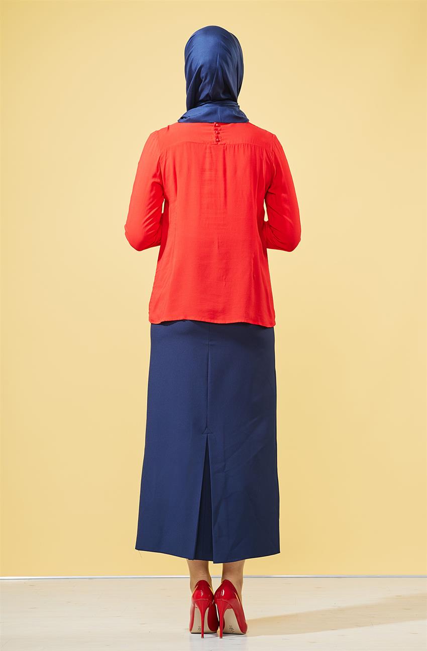 Tuğba Venn Shirt-Red F7090-11