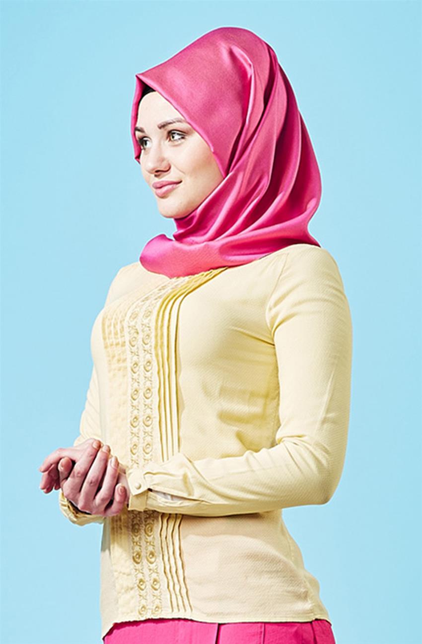 Tuğba Venn قميص-أصفر F7090-28