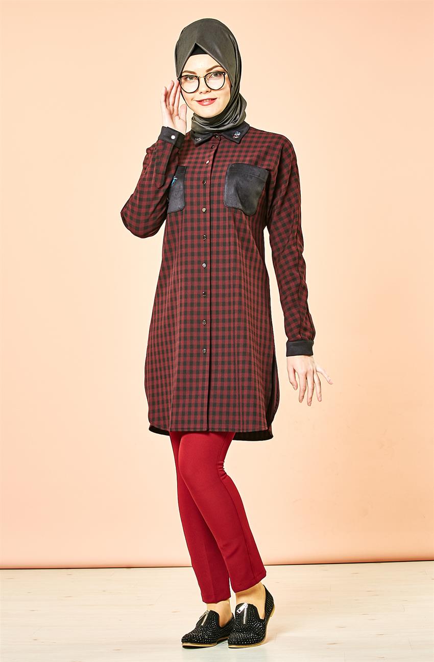 Tunic-Black Claret Red DO-A6-61002-1226