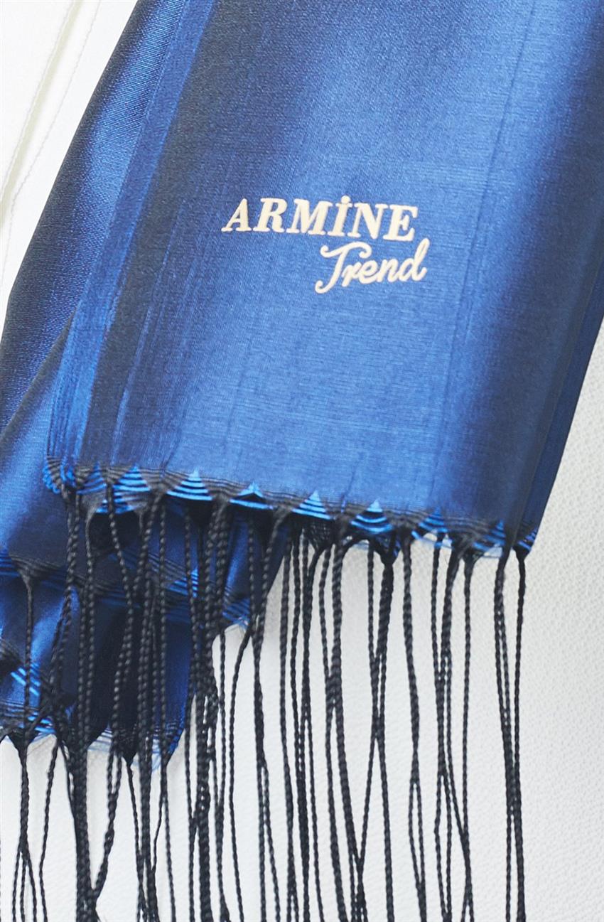 Armine شال 105-B أسود أزرق غامق