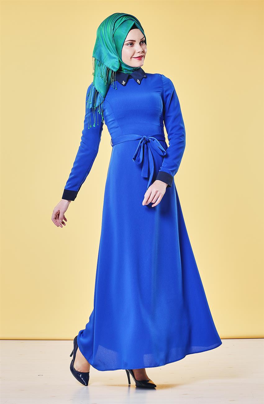 فستان-أزرق غامق V3178-69
