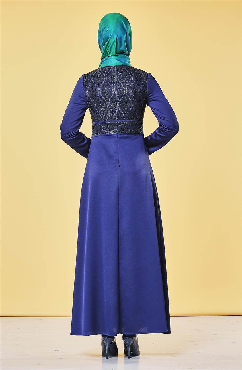 Evening Dress Dress-Navy Blue V4222-08