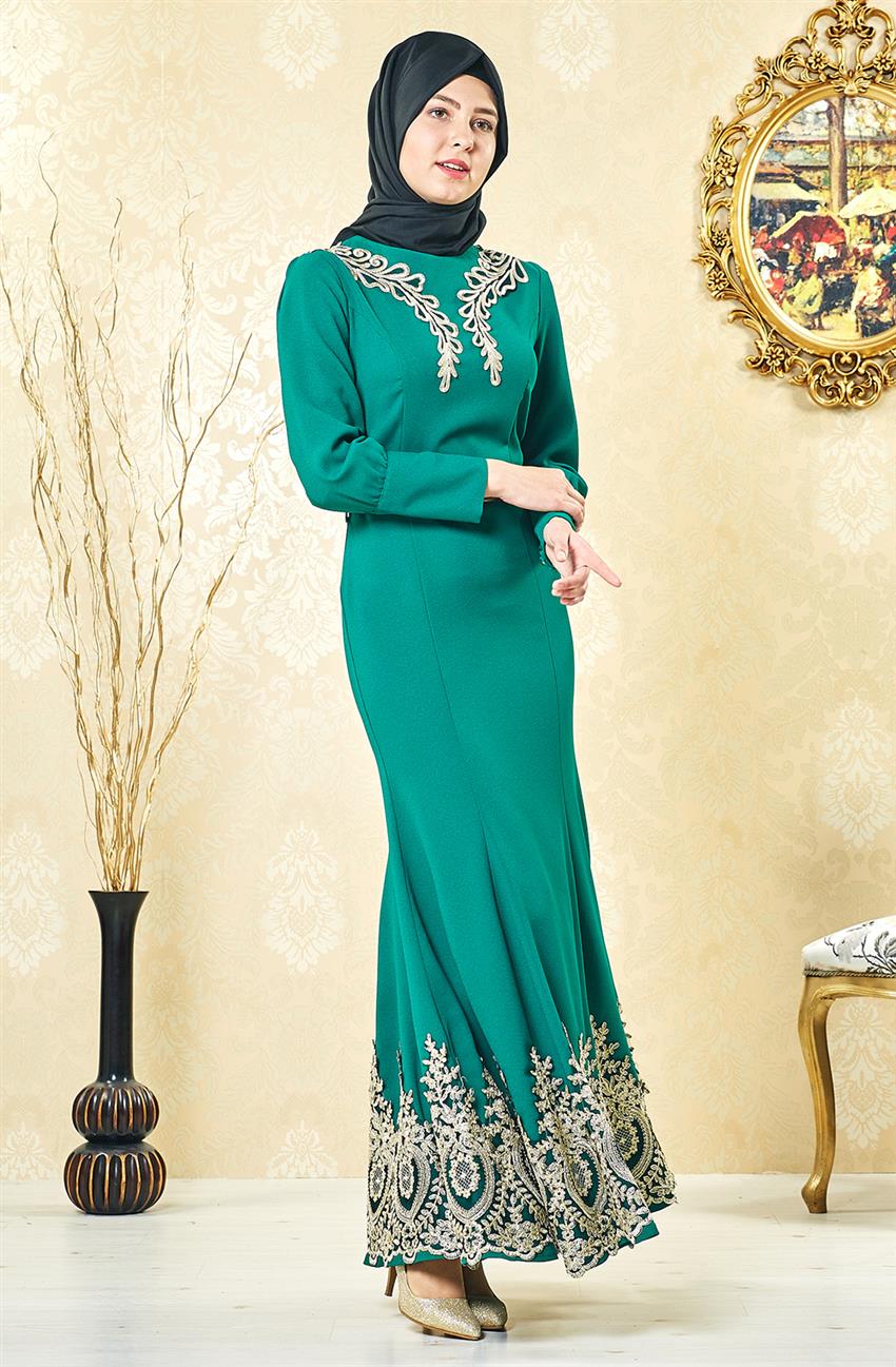 Evening Dress Dress-Green 3000-21
