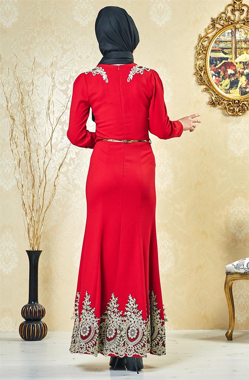 Evening Dress Dress-Red 3000-34