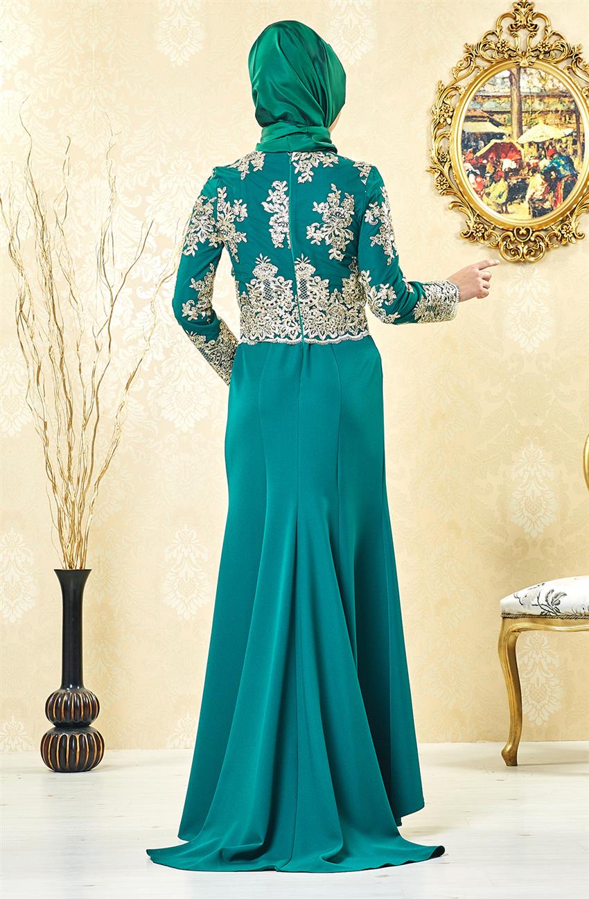 Evening Dress Dress-Green 3001-21