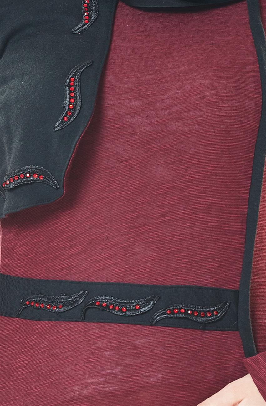 Knitwear Tunic-Claret Red TK5058-67