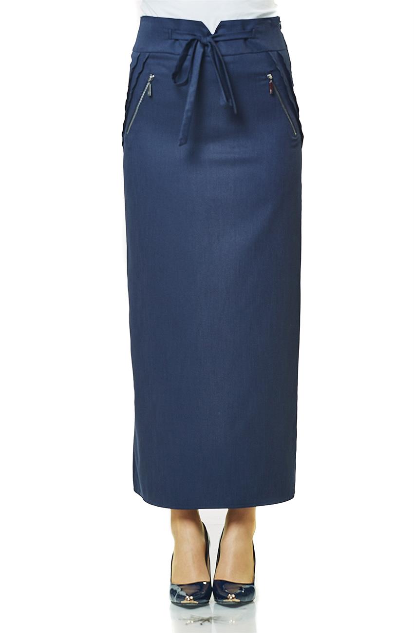 Skirt-Navy Blue H6726-08