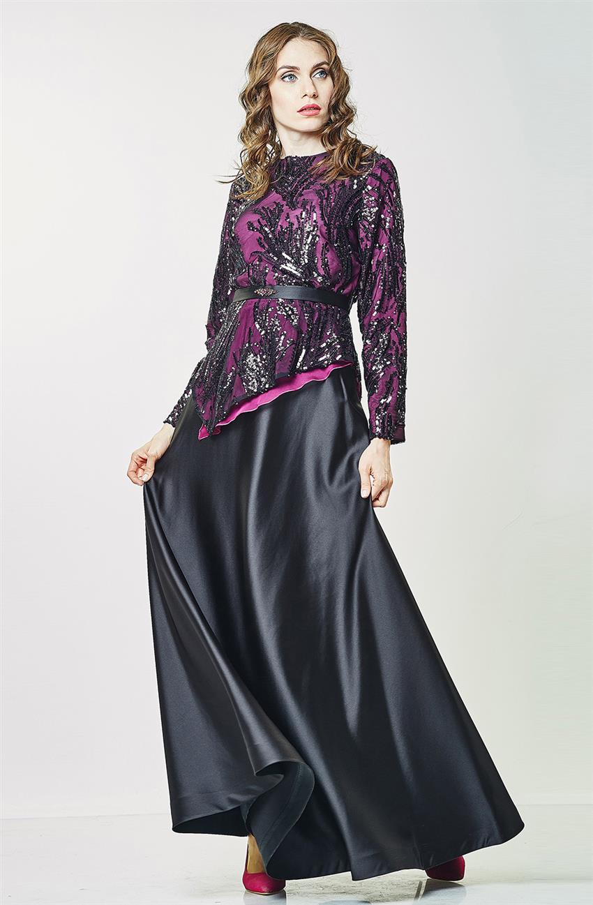 فستان سهرة طقم-كرزي أسود KA-B6-16012-8712
