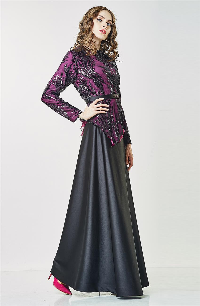 فستان سهرة طقم-كرزي أسود KA-B6-16012-8712