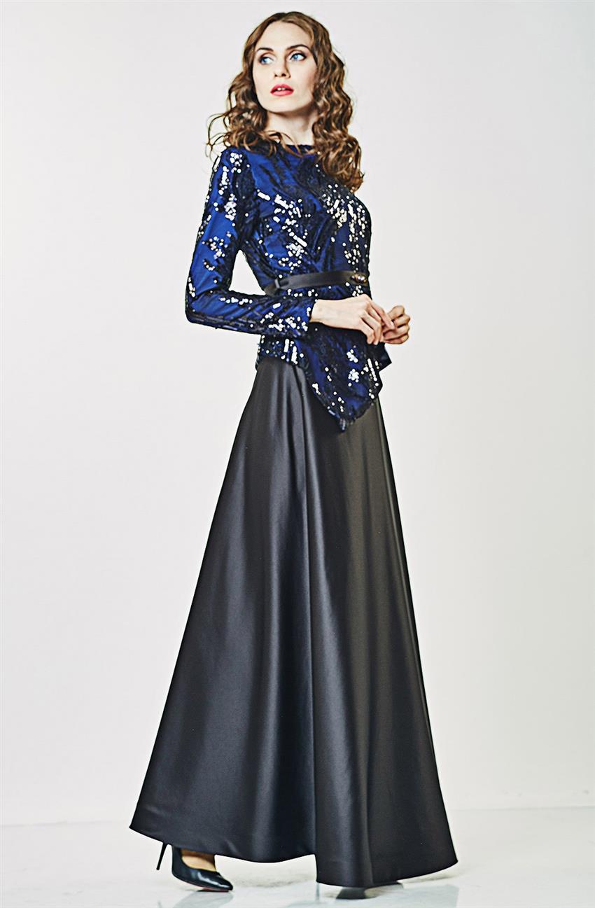Evening Dress Suit-Sax Black KA-B6-16012-7412