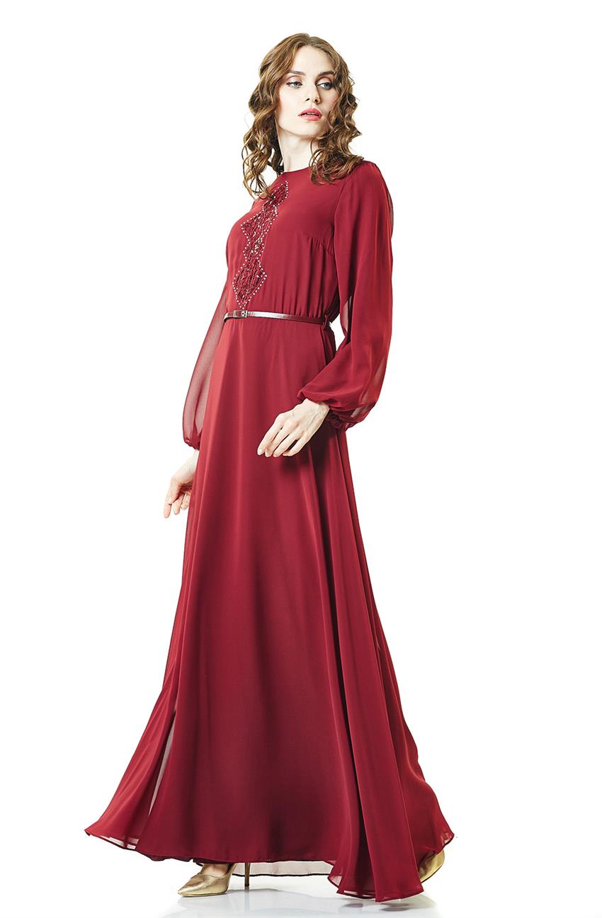Evening Dress Dress-Claret Red 2029-67