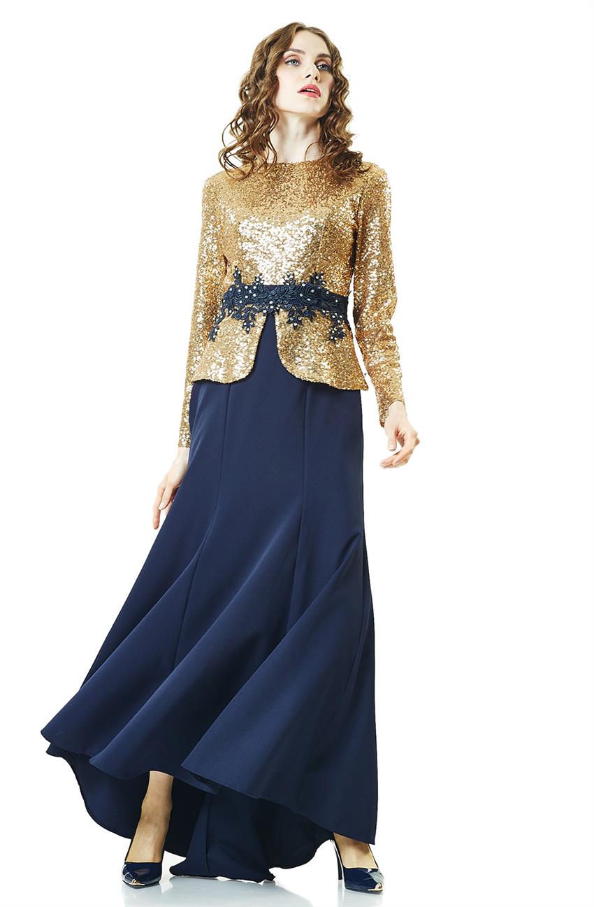 Evening Dress Dress-Navy Blue 5014-17