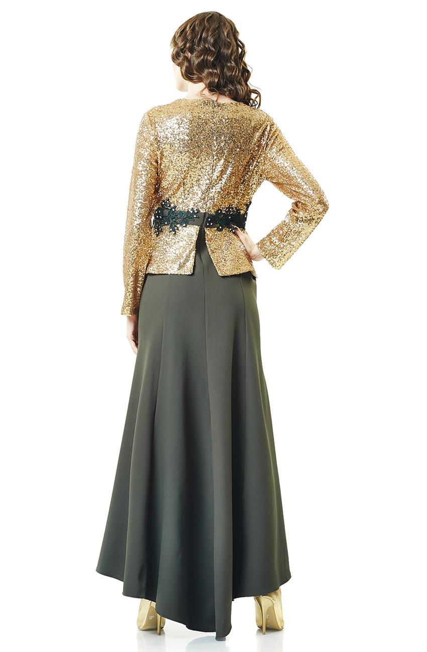 Evening Dress Dress-Khaki 5014-27